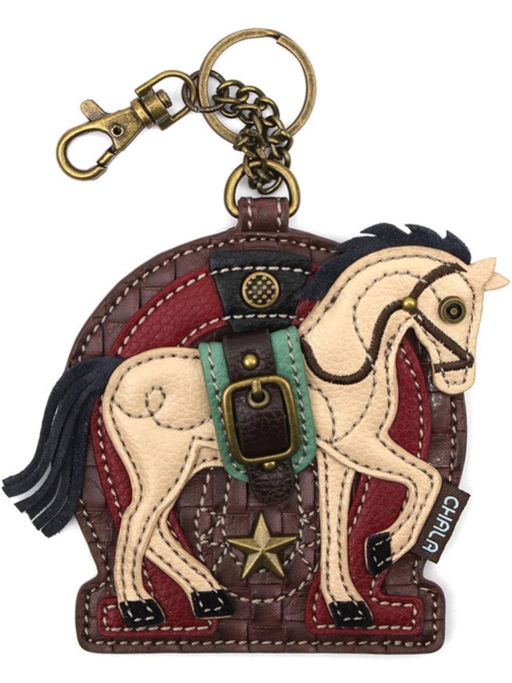 Chala Horse Leather Keychain Charm in Brown, Cream, Red, Black, Green